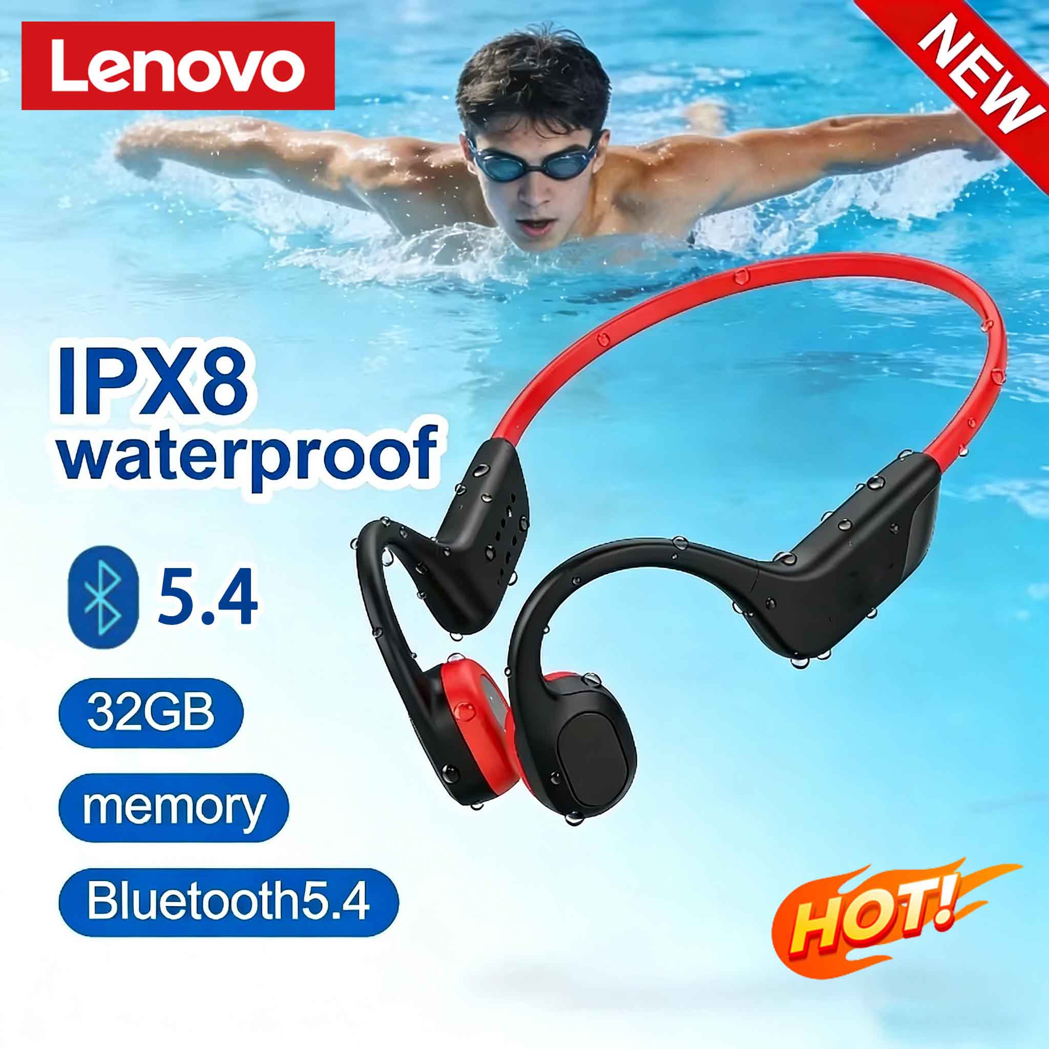 Lenovo Bone Conduction Headset - Bone Conduction Running Headphones recension och pris