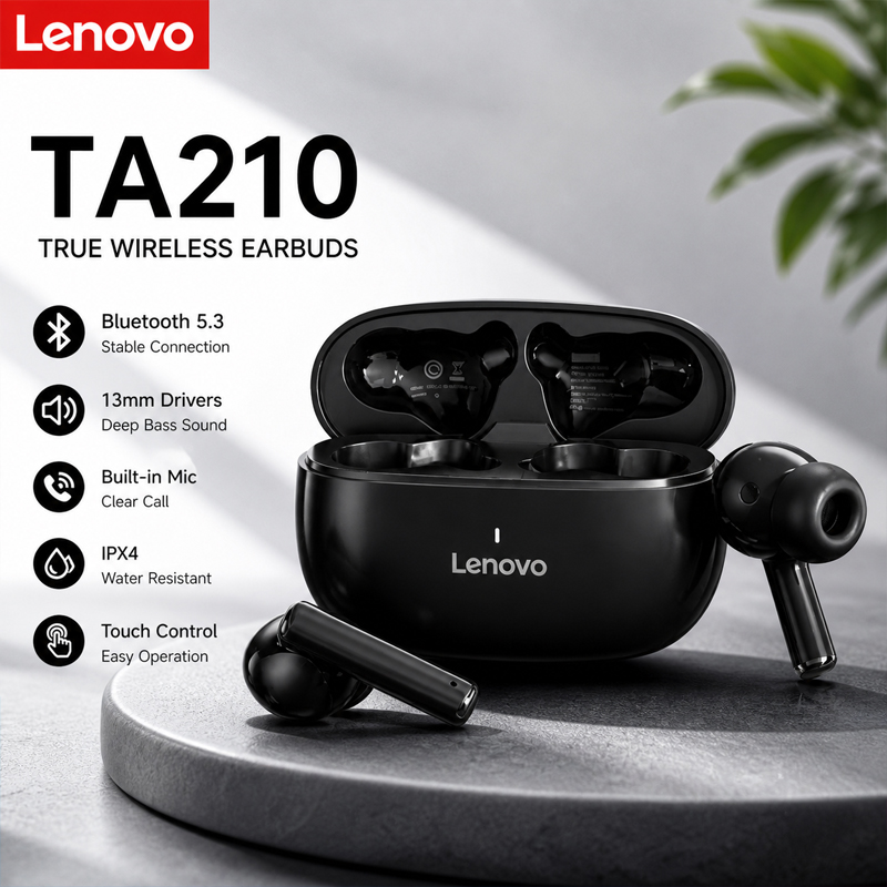 New Lenovo TA210 Bluetooth Wir - Anc Wireless Over Ear Headphones recension och pris