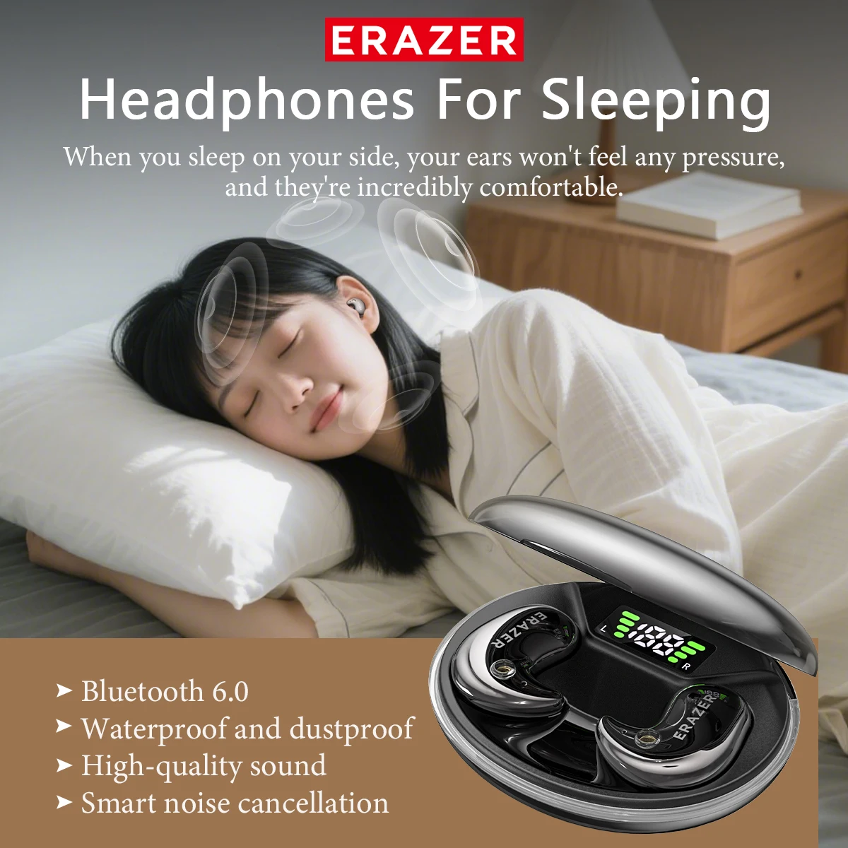 EARZER XF58 In-Ear Bluetooth H - Sleep Mask Headphones Bluetooth recension och pris
